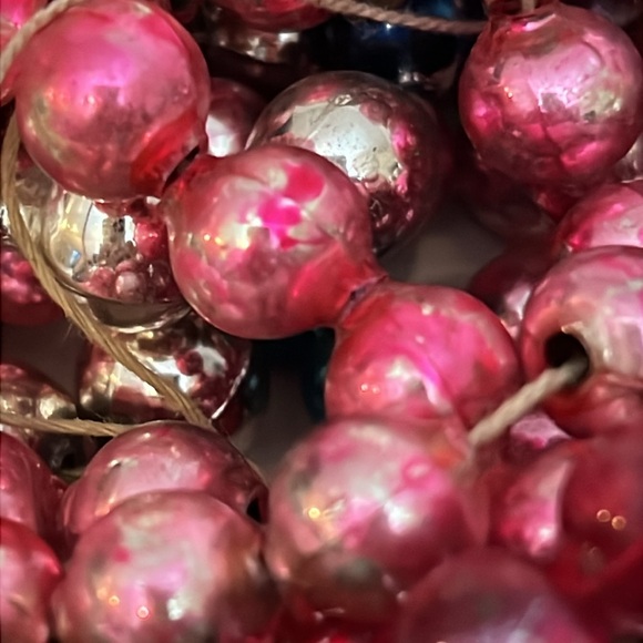 Antique Mercury glass Christmas Colorful Beaded garland - Picture 3 of 6